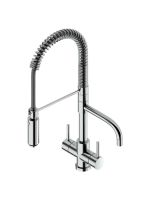 Смеситель для кухонной мойки Quadro design Idealaqua Inox 323 CR с двухструйным душем схема 1