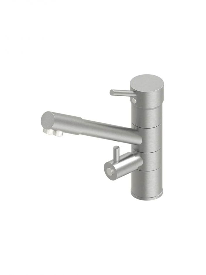 Кухонный смеситель Quadro design Idealaqua Inox 271 прямой поворотный излив ФОТО