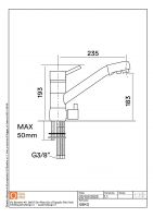 Кухонный смеситель Quadro design Idealaqua Inox 128KG поворотный излив схема 3