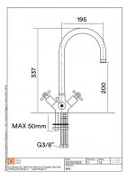 Кухонный смеситель Quadro design Idealaqua Inox 89X высокий поворотный схема 3