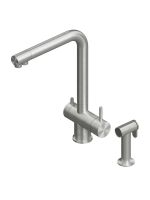 Смеситель для кухонной мойки Quadro design Idealaqua Inox 383 с краном для фильтра и душем схема 1