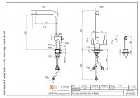 Смеситель для кухонной мойки Quadro design Idealaqua Inox 383 с краном для фильтра и душем схема 4
