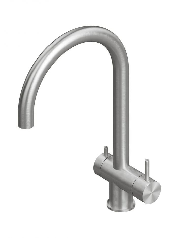 Кухонный смеситель Quadro design Idealaqua Inox 385 с краном для фильтра