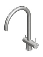 Кухонный смеситель Quadro design Idealaqua Inox 385 с краном для фильтра схема 1