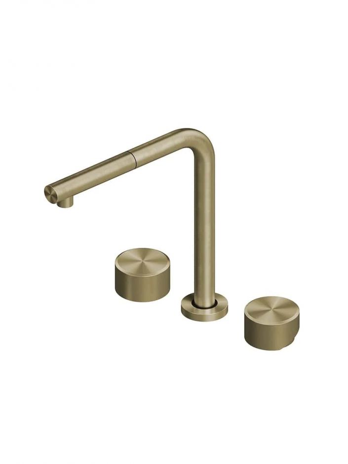 Смеситель кухонный встраиваемый Quadro design Idealaqua Inox 563.16.420 три отверстия ФОТО