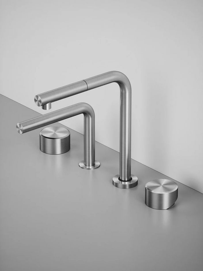 Кухонный смеситель Quadro design Idealaqua Inox 663.16.421.1 с изливом для фильтрованной воды ФОТО