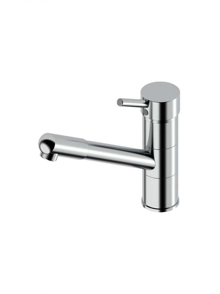 Кухонный смеситель Quadro design Kitchen Brass 77DA CR прямой излив с душем