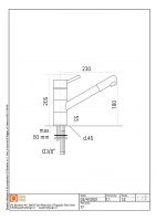 Кухонный смеситель Quadro design Kitchen Brass 77DA CR прямой излив с душем схема 2