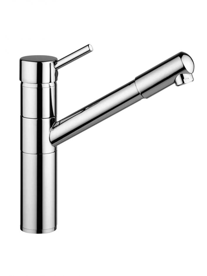 Кухонный смеситель Quadro design Kitchen Brass 77 CR прямой излив с душем