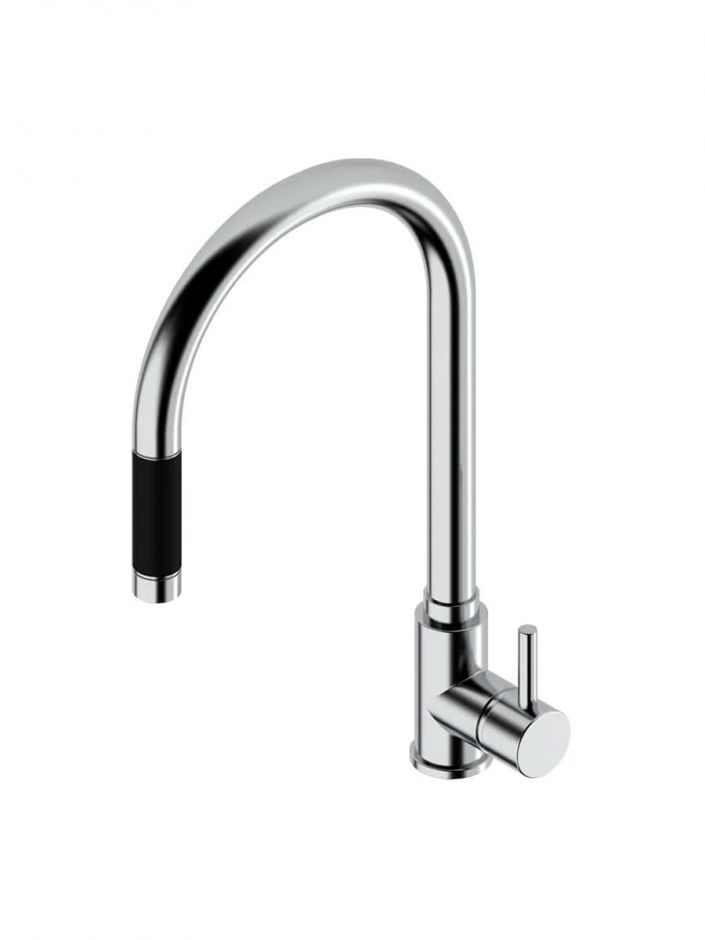 Кухонный смеситель Quadro design Kitchen Brass 277 CR с выдвижным изливом