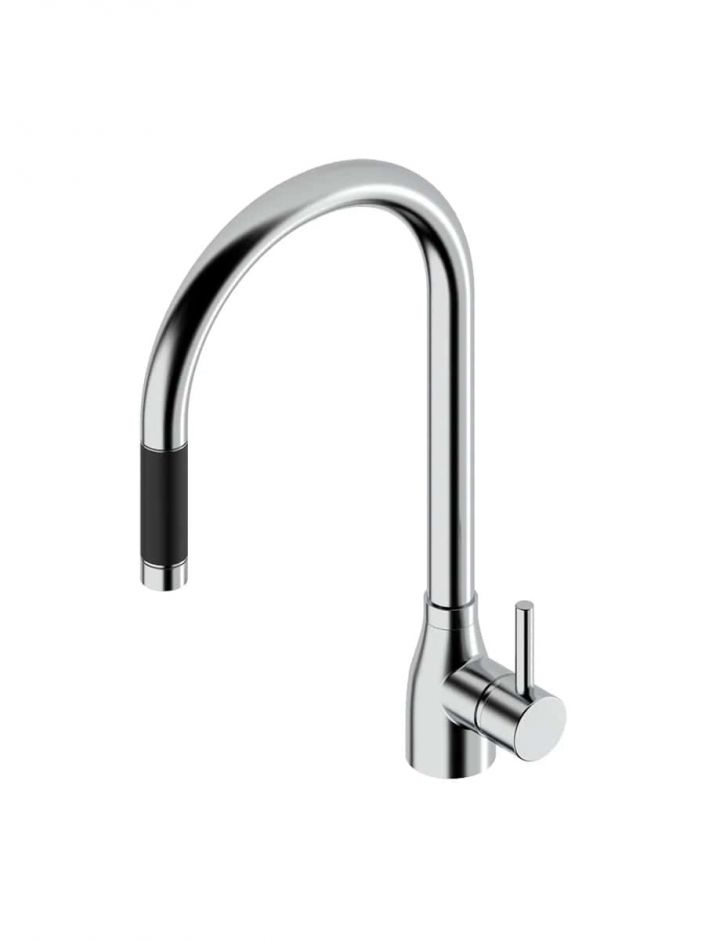 Кухонный смеситель Quadro design Kitchen Brass 97KG CR с выдвижным изливом