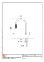 Кухонный смеситель Quadro design Kitchen Brass 97KG CR с выдвижным изливом схема 2 Кухонный смеситель Quadro design Kitchen Brass 97KG CR с выдвижным изливом схема 2