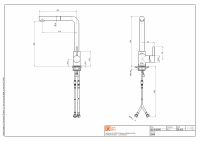 Кухонный смеситель Quadro design Kitchen Brass 269 CR с выдвижным изливом схема 2