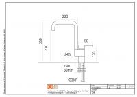 Кухонный смеситель Quadro design Kitchen Brass 106 поворотный излив схема 2