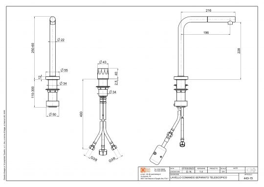 Кухонный смеситель Quadro design Kitchen Inox 443.15.420 дистанционное управление схема 2 Кухонный смеситель Quadro design Kitchen Inox 443.15.420 дистанционное управление схема 2