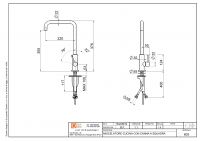 Кухонный смеситель Quadro design Kitchen Inox 603 поворотный излив схема 3