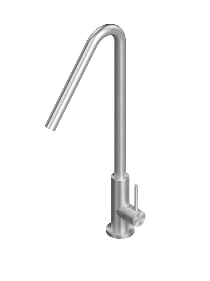 Смеситель для кухонной мойки Quadro design Kitchen Inox 601 с поворотным изливом