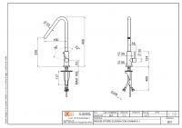 Смеситель для кухонной мойки Quadro design Kitchen Inox 601 с поворотным изливом схема 2