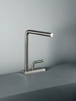 Кухонный смеситель Quadro design Kitchen Inox 408 с поворотным изливом схема 3