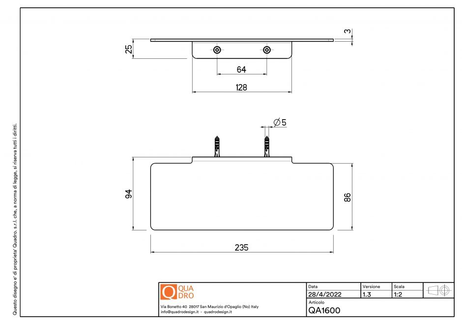 Полка для ванной комнаты Quadro design Eccetera QA1600 ФОТО