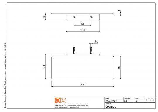 Полка для ванной комнаты Quadro design Eccetera QA1600 схема 4