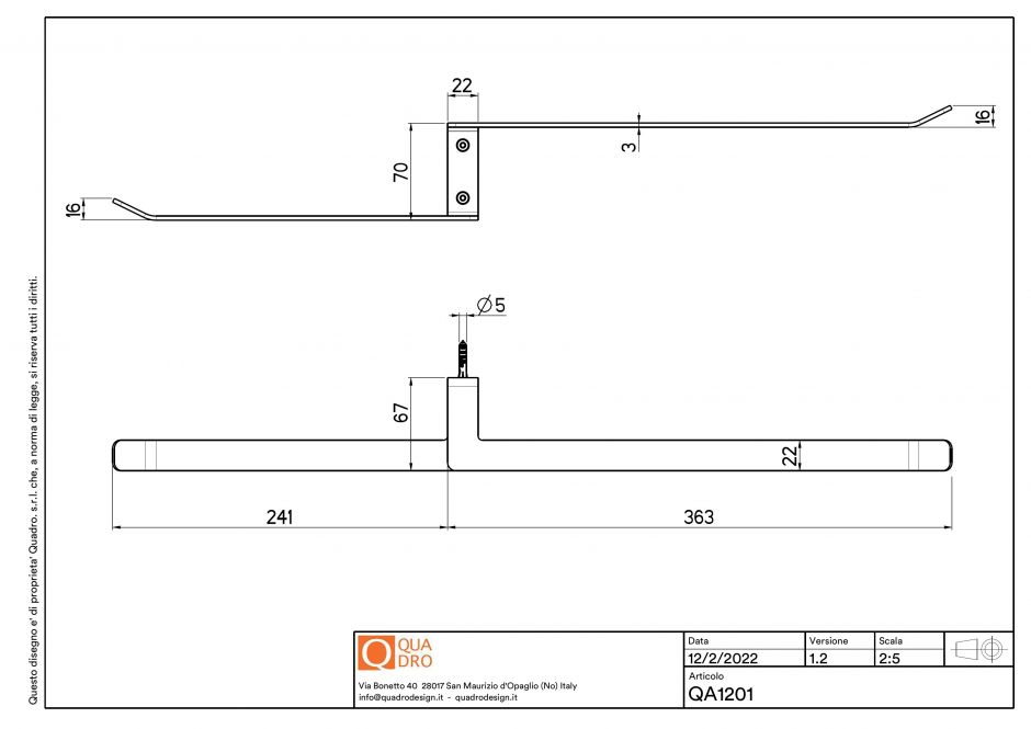Держатель полотенец Quadro design Eccetera QA1201 ФОТО