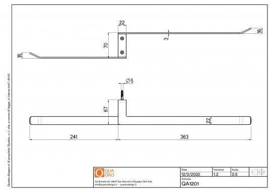 Держатель полотенец Quadro design Eccetera QA1201 схема 5