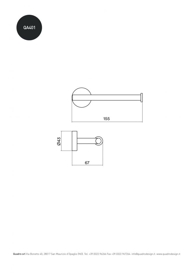 Бумагодержатель Quadro design Accessories QA401 горизонтальный ФОТО