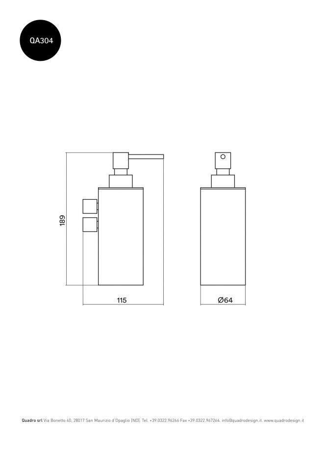 Дозатор для жидкого мыла Quadro design Accessories QA304 настенный ФОТО