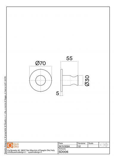 Держатель лейки ручного душа Quadro design Shower SD006 AS схема 2