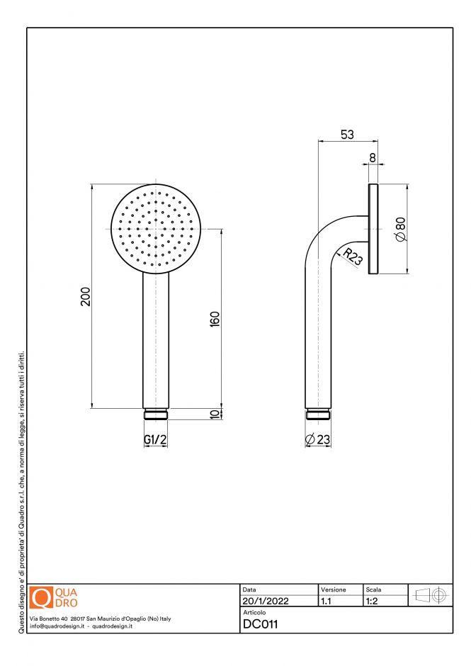 Ручная душевая лейка Quadro design Shower DC011 ФОТО