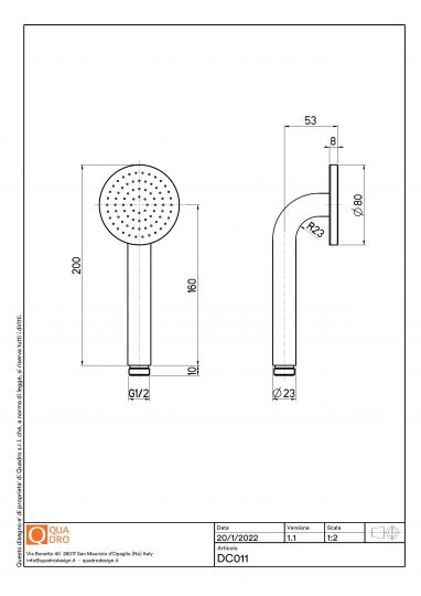 Ручная душевая лейка Quadro design Shower DC011 схема 5