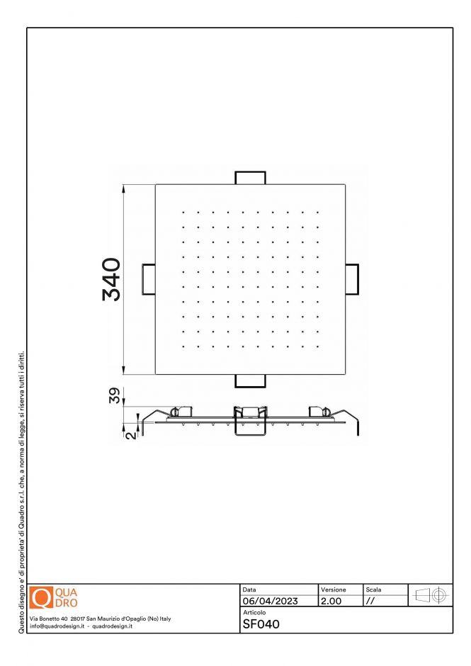 Верхний душ Quadro design Shower SF040 квадрат ФОТО