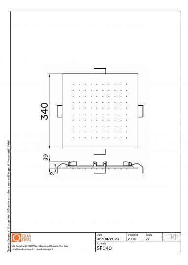 Верхний душ Quadro design Shower SF040 квадрат схема 4