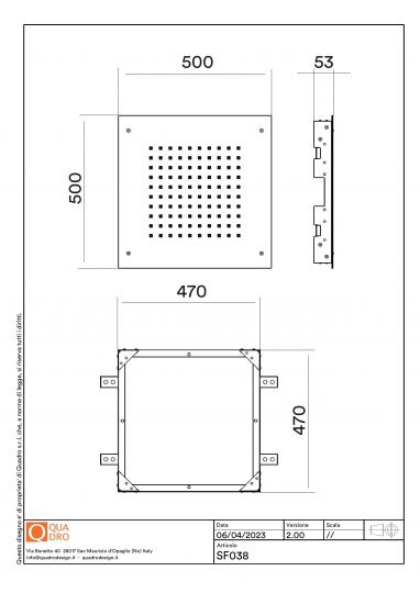 Верхний душ Quadro design Shower SF038 квадратный схема 4