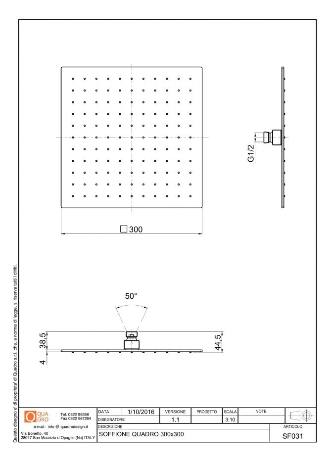 Верхний душ Quadro design Shower SF031 AS ФОТО