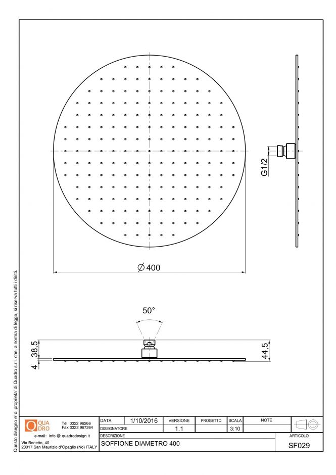 Верхний душ Quadro design Shower SF029 AS ФОТО