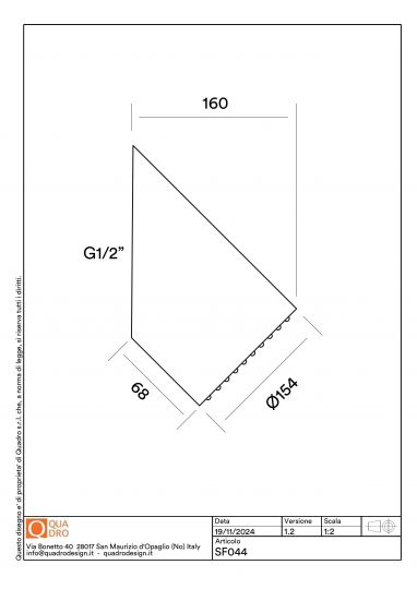 Верхний душ Quadro design Shower SF044 AS схема 3