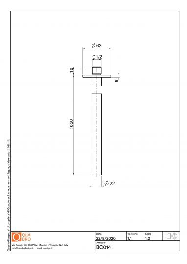 Потолочный излив Quadro design Complements BC014 схема 2