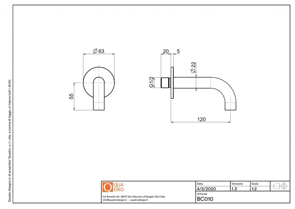 Излив Quadro design Complements BC010 ФОТО