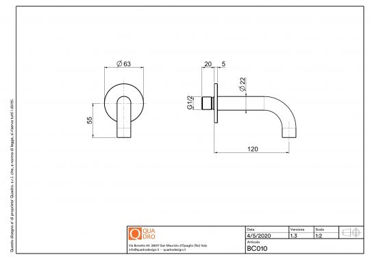 Излив Quadro design Complements BC010 схема 2