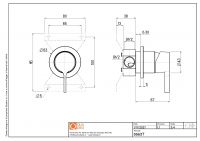 Рычаг смесителя встраиваемого в стену Quadro design Volcano 36 43.00 AS схема 2