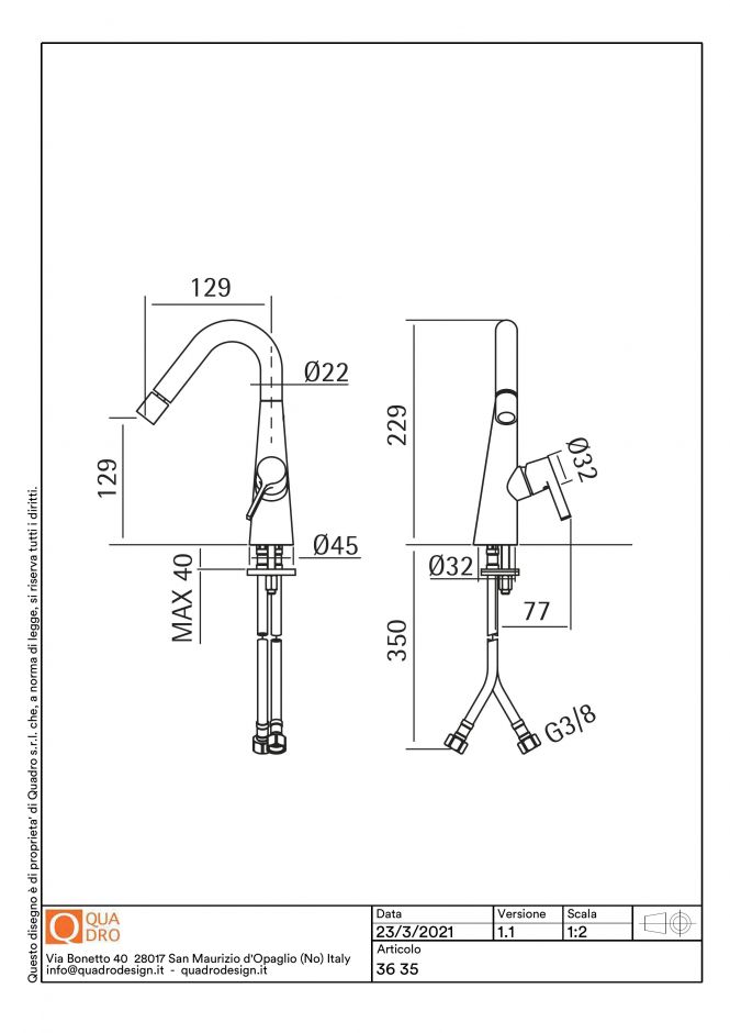 Смеситель для биде Quadro design Volcano 36 35 AS ФОТО