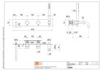 Смеситель для ванны и душа Quadro design Source 13 69R.00 AS четыре отверстия схема 2