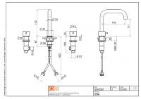 Смеситель для раковины Quadro design Source 12 96 три отверстия схема 5