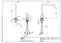 Смеситель для раковины Quadro design Source 12 08 встраиваемый высокий схема 5