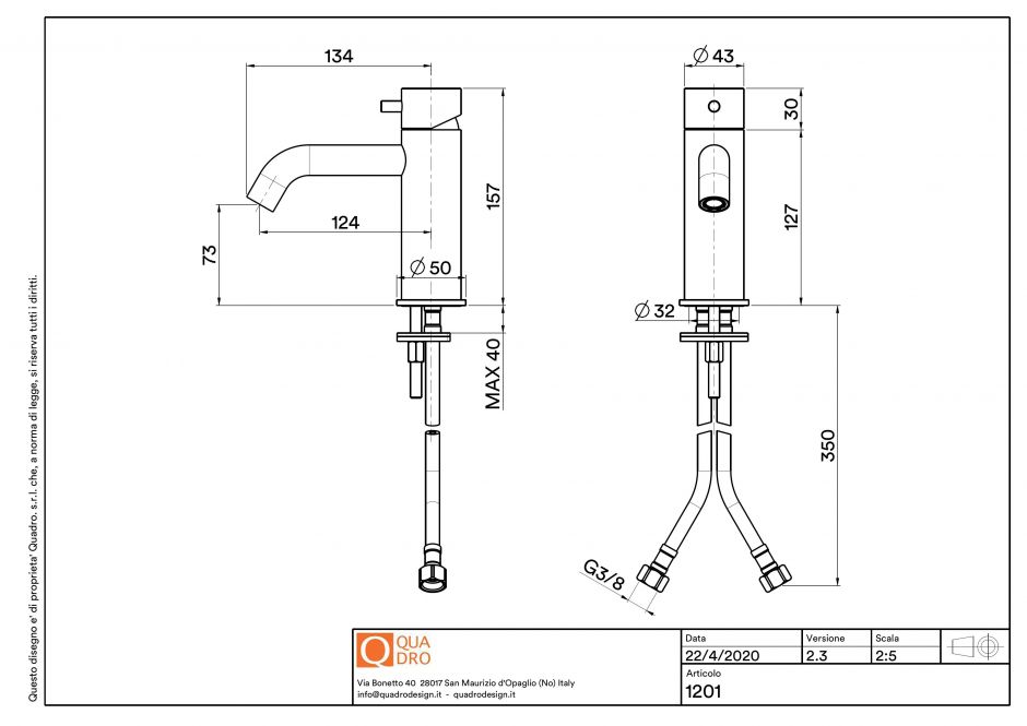 Смеситель для раковины Quadro design Source 12 01 ФОТО