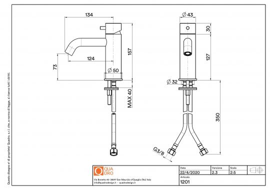 Смеситель для раковины Quadro design Source 12 01 схема 6