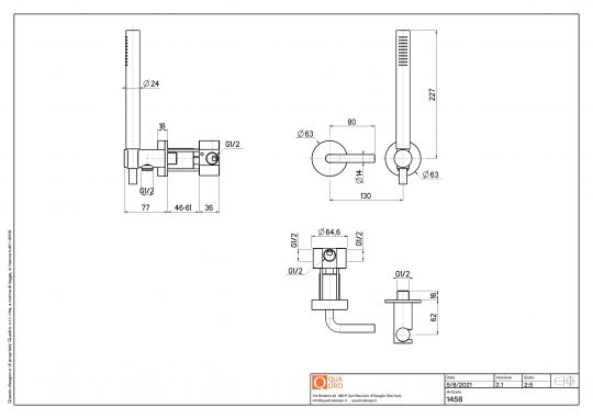 Смеситель для душа Quadro design Levo 14 58 AS встраиваемый схема 2
