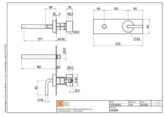 Смеситель для раковины Quadro design Levo 14 10R.00 AS гидропрогрессивный схема 2